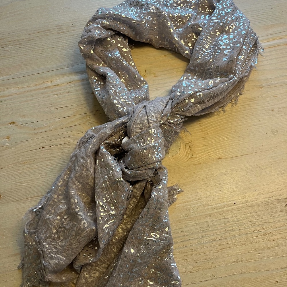 Silver Metlic Summer Scarf